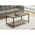 Daphnes Dinnette 40 in. Contemporary Coffee Table Dark Taupe & Black DA3072195